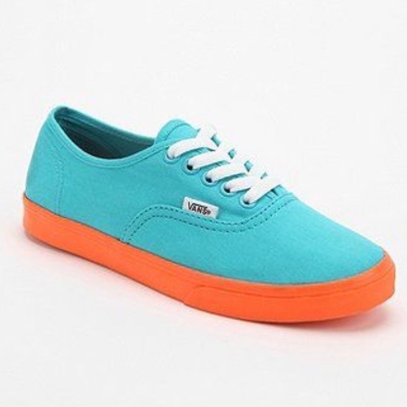 teal and orange vans